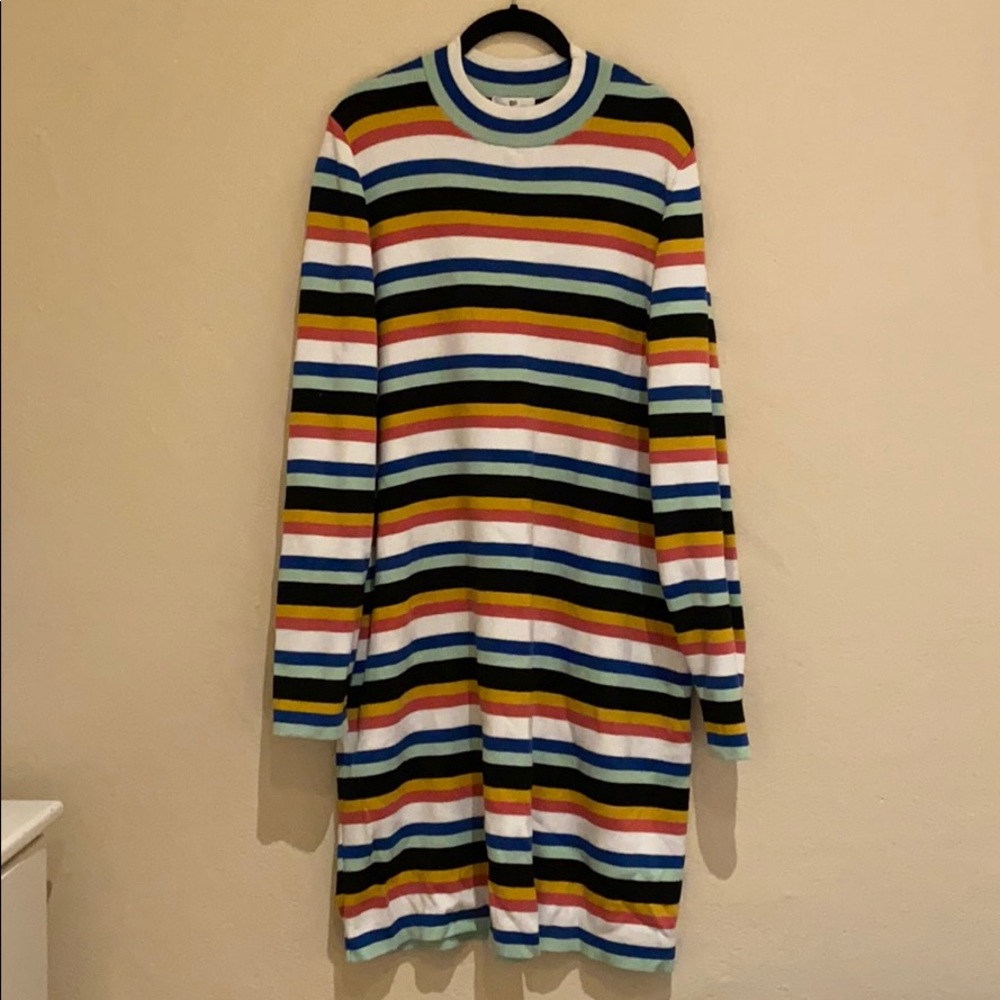 Multi-colored striped dress
